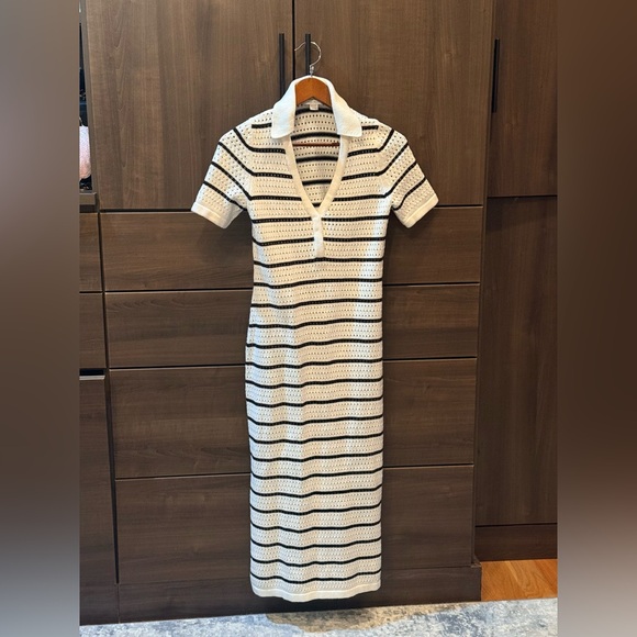 Seraphine Dresses & Skirts - Seraphine Maternity Black and White Striped Midi Dress